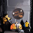 thumbnail image 5 of Señal de bienvenida de Halloween para decoración de puerta delantera, corona redonda de madera para colgar en la pared para fiesta navideña, 5 of 5