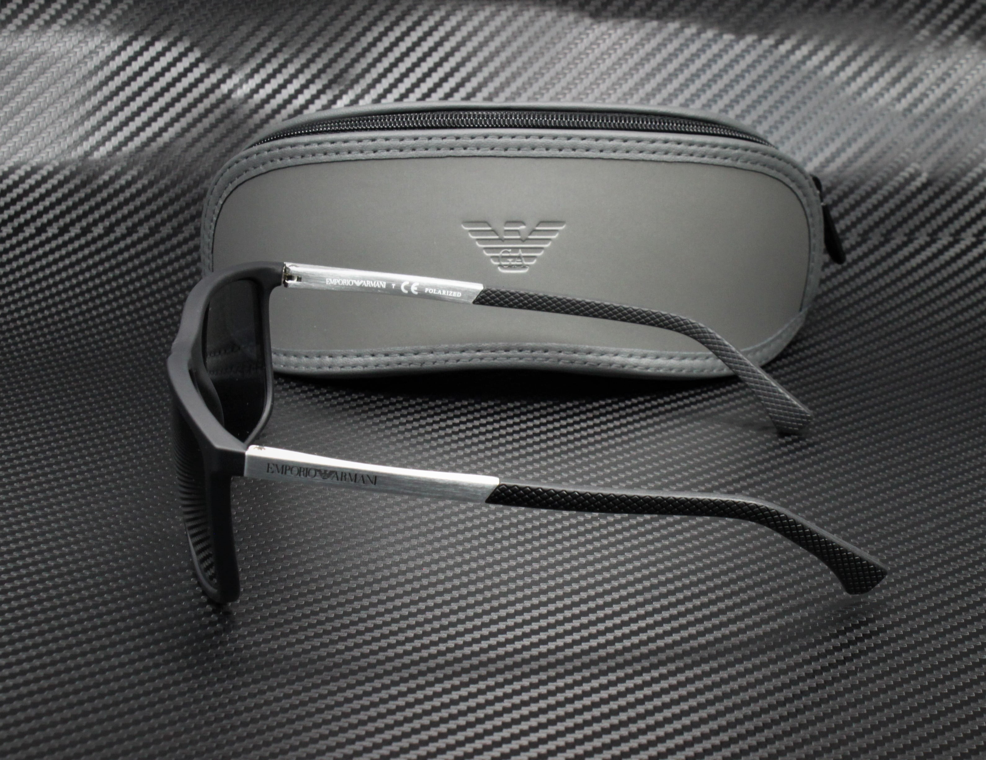 EMPORIO ARMANI EA4058 506381 Black Rubber Polarized Grey 58 mm Men's Sunglasses