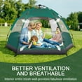 thumbnail image 2 of SHANNA Instant Camping Tent Portable Large Pop Up Tent 3-4 Person Dome Family Hexagon Tents Pop up Sun Shade Tent for Outdoor Camping Hiking, Dark Green Tent +Blue Hammock, 2 of 10