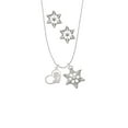 thumbnail image 2 of Delight Jewelry Silvertone Girl Silhouette in Heart Silver tone Snowflake Charm Necklace and Stud Earrings, 2 of 4
