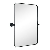 TEHOME Aura  Black Bathroom Mirror, 20x30 inches, Stainless Steel framed, Pivoting Rectangle