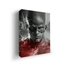 Flash Canvas Wall Art by Mavis Print- 12x16 inches DC Comics Wall Decor | HD Printed & Wooden framed wall art | UV & Water Resistant Modern Wall Decor for Gift | Kids room Decor | Made in USA