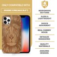 thumbnail image 7 of Case Yard Wooden Case Outside Soft TPU Silicone, Slim Fit Shockproof Wood Protective Phone Cover for Girls Boys Men and Women, Supports Wireless Charging Great Lion Design case for iPhone-11-Pro-Max, 7 of 7