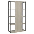 thumbnail image 3 of Maklaine 4-shelf Modern Wood Bookcase in Whitewashed Gray Finish, 3 of 13