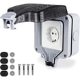 thumbnail image 1 of Enchufes resistentes a la intemperie para exteriores, toma de corriente conmutada a prueba de agua ip66, enchufes eléctricos de pared con tapa, enchufes 13a brillar Electrónica, 1 of 5