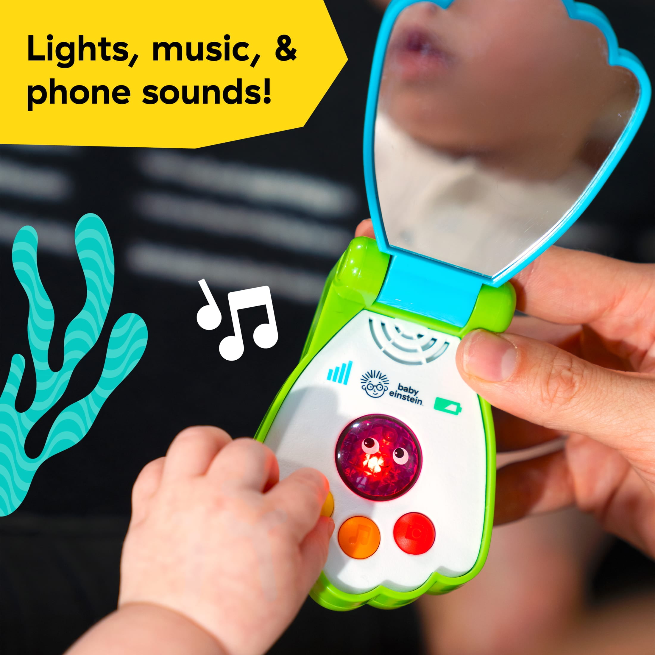 (2 pack) Baby Einstein Ocean Explorers Shell Phone Musical Toy Telephone Ages 6 Months+, Unisex
