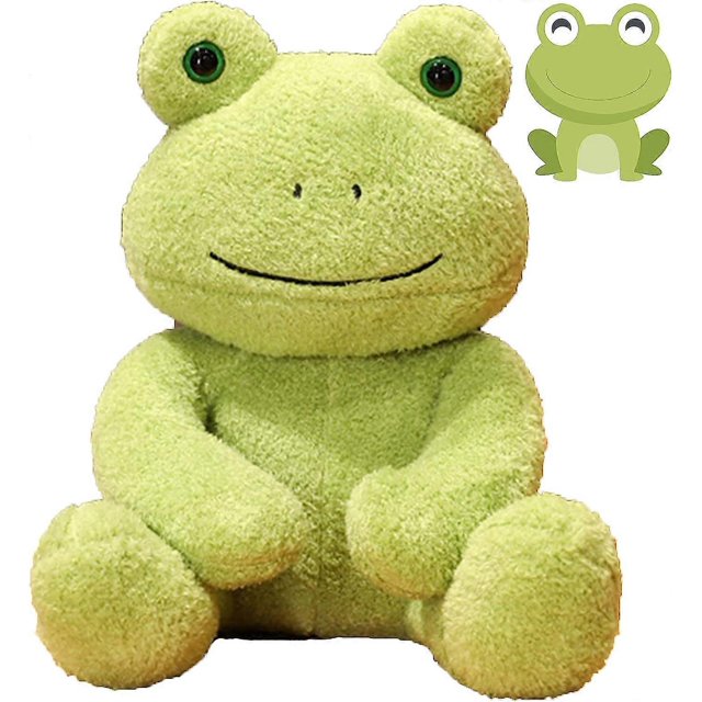 SBSGV - Rana verde suave de peluche, rana sentada, peluche de rana de terciopelo, regalo para niños en cumpleaños, 10 pulgadas