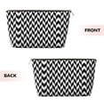 thumbnail image 2 of Black White Lattice Print Travel Handbag Leather Purse Organizer Tidy Bag Purse Toiletry Clutch For Women, 2 of 7
