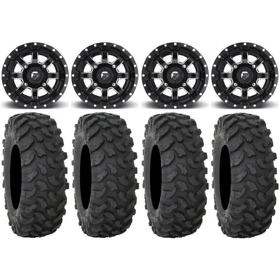 Fuel Maverick Black 15" Wheels 33" XTR370 Tires Can-Am Maverick X3 / Honda Pioneer 1000 / Talon