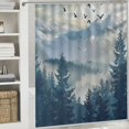 thumbnail image 6 of Orinice Birds Mountain Range Forest Bathroom Decor Set - Colorful Luxurious Graphic Print Polyester Fabric Fashion Shower Curtain with Hooks 60x72, 6 of 7