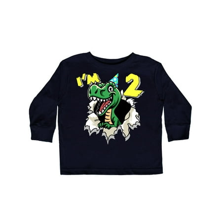 

Inktastic I m 2 Dinosaur Gift Toddler Boy or Toddler Girl Long Sleeve T-Shirt