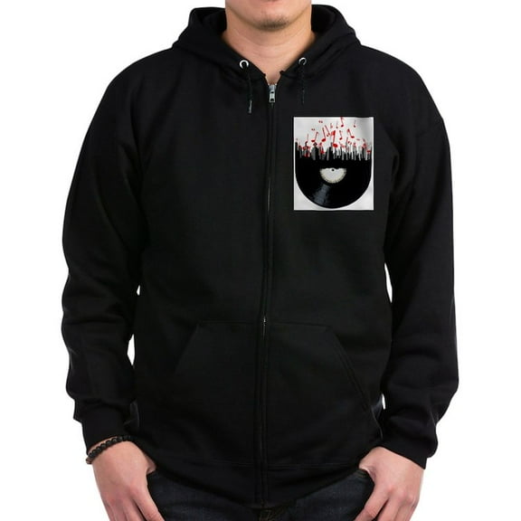 CafePress - City Music Zip Hoodie (Dark) - Zip Hoodie, Classic Hooded Sweatshirt with Metal Zipper