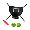 thumbnail image 2 of Mini trampolín de baloncesto con aro de baloncesto y soporte para exteriores con aro de seguridad para clavados. Accesorio para trampolín de todas las negro, 2 of 8
