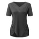 thumbnail image 4 of Pntutb moda mujer verano Casual botones cuello en V manga corta Pullove blusa sólida Pntutb Pntutb-4979, 4 of 5