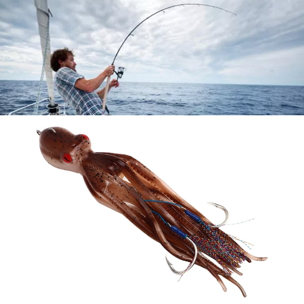 Plantilla De Pulpo, Anzuelos De Acero Inoxidable, Señuelos De Calamar Simulados Realistas Con Tabletas De Tinta Para Pesca En El Océano