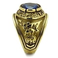 thumbnail image 5 of Men's Gold IP Stainless Steel Wide Band Air Force Sapphire CZ Ring - Size 12, 5 of 6