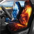 thumbnail image 2 of Uorisanigo Car Seat Cover Full Set of 14, Ice and Fire Dragon Steering Wheel Cover with Center Console Covers, Auto Seat Belt Covers Keychain Holder with Coasters Easy to Install for Auto Truck SUV, 2 of 6