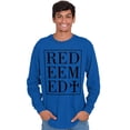 thumbnail image 3 of Redeemed Cross Christian Faith Long Sleeve TShirt Men Women Brisco Brands L, 3 of 6