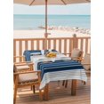 thumbnail image 2 of Outdoor Table Cloth with Umbrella Hole and Zipper, Lake Blue Stripes Waterproof Rectangle Tablecloth 54"x80", Minimalist Abstract Vertical Lines Washable Table Cover for Outside Party Patio Picnic, 2 of 8