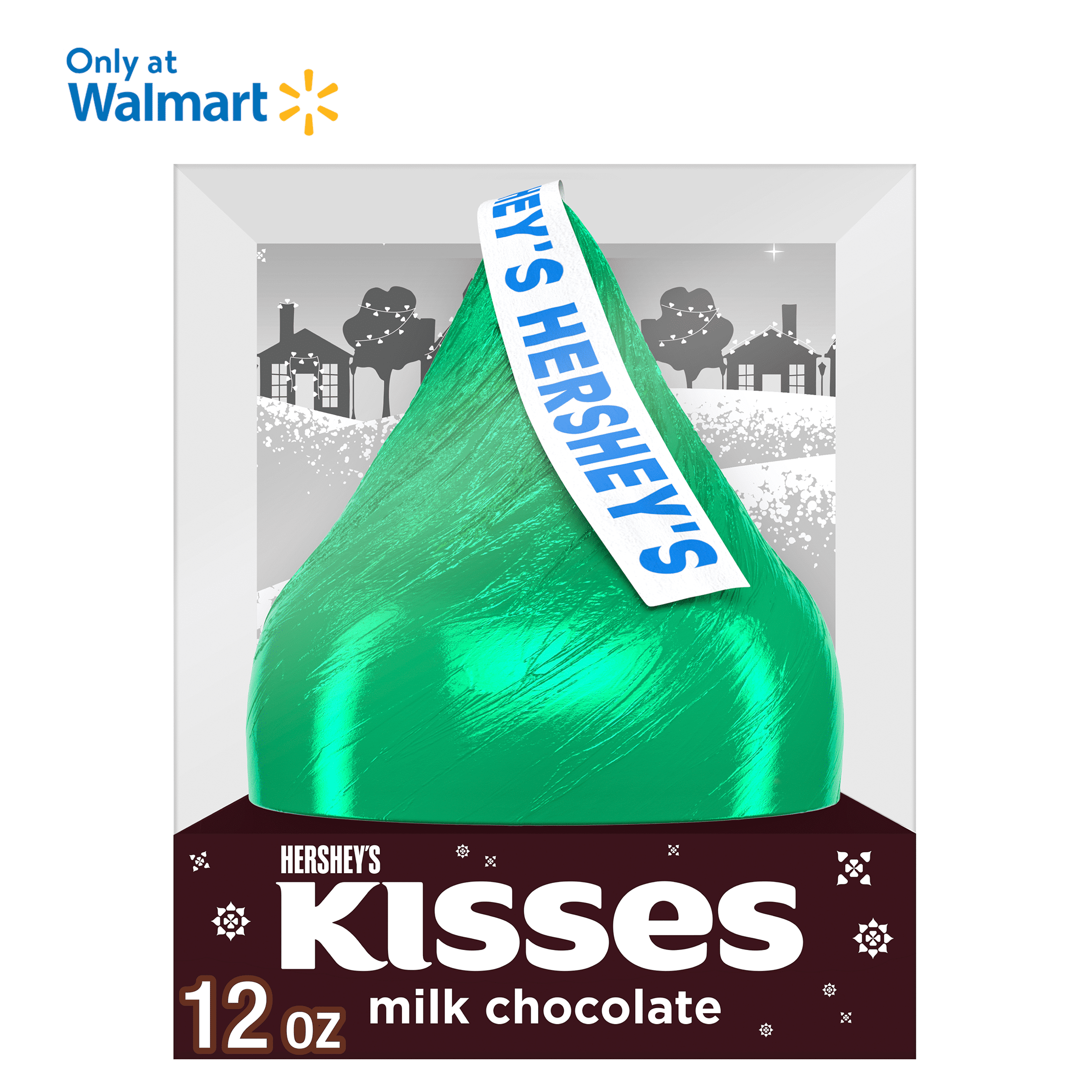 (3 pack) Hershey's Kisses Milk Chocolate Christmas Candy, Gift Box 12 oz