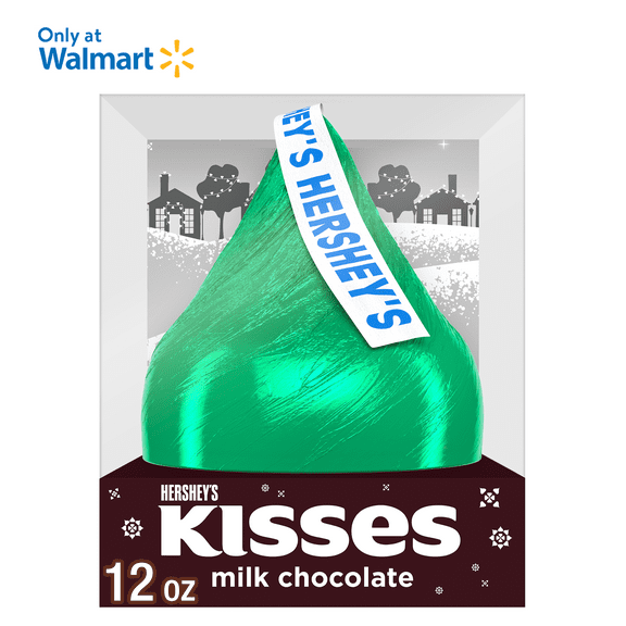 Hershey's Kisses Milk Chocolate Christmas Candy, Gift Box 12 oz