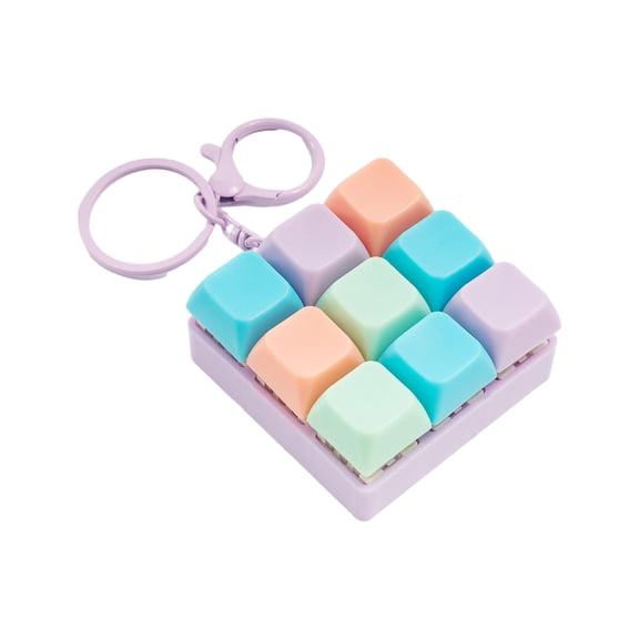 lixuesong Small Keyboard Keychain Detachable Buttons Clicking Sound Stress Reliever Keycap Keyring for Adults Children Gifts