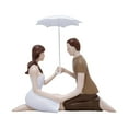 thumbnail image 2 of Valentine Couple Under Umbrella Resin Figurine with Warm LED Light, Romantic Wedding Centerpiece or Mantel Decoration, Heartfelt Anniversary and Valentine’s Day Gift for Her or Him, 2 of 6