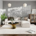 thumbnail image 4 of EMMA + OLIVER Modern Fabric Hardwood Foam Polyester Storage Armchair, Cream, 4 of 14