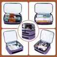 thumbnail image 3 of Neceser de viaje BAFASO, tamaño grande, con 4 bolsas extraíbles, color morado, 3 of 7