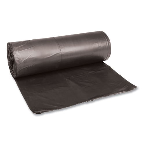 Boardwalk Low-Density Waste Can Liners, 60 gal, 0.65 mil, 38" x 58", Black, 25 Bags/Roll, 4 Rolls/Carton