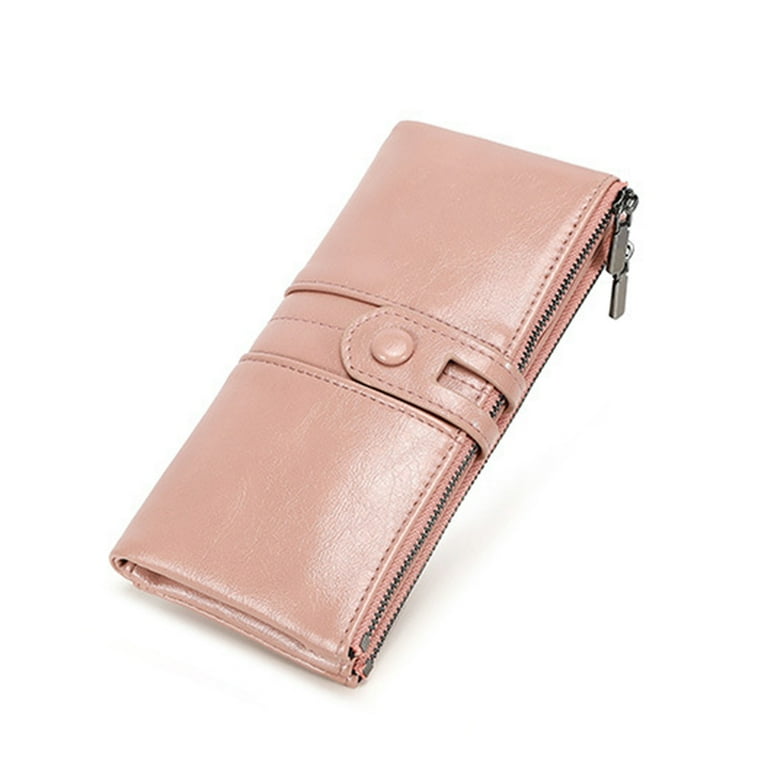 Wallet for Women Leather Slim Clutch Long Designer foldable Ladies Credit  Card Holder Organizer 