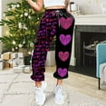 thumbnail image 2 of Rovga Women Pants Valentine's Day Love Heart Printed Bottom Sweatpants Pockets High Waist Sporty Gym Fit Jogger Trousers Leisure Outwear, 2 of 4