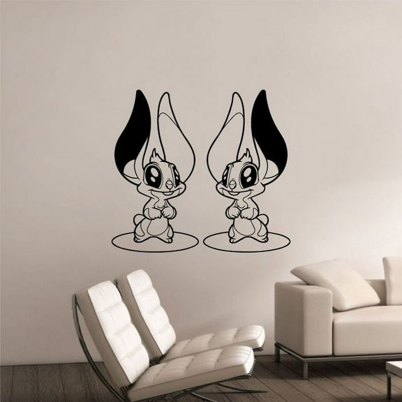 Houdini Experiment 604 Lilo and Stitch Disney Cartoon Wall Sticker Art Decal for Boys Girls Room Bedroom Kindergarten Nursery House Fun Home Decors Stickers Wall Art Vinyl Decoration Size (10x10 inch)