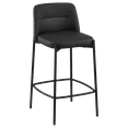 thumbnail image 1 of Bouclair Black Faux Leather and Metal Bar Stool, 1 of 9