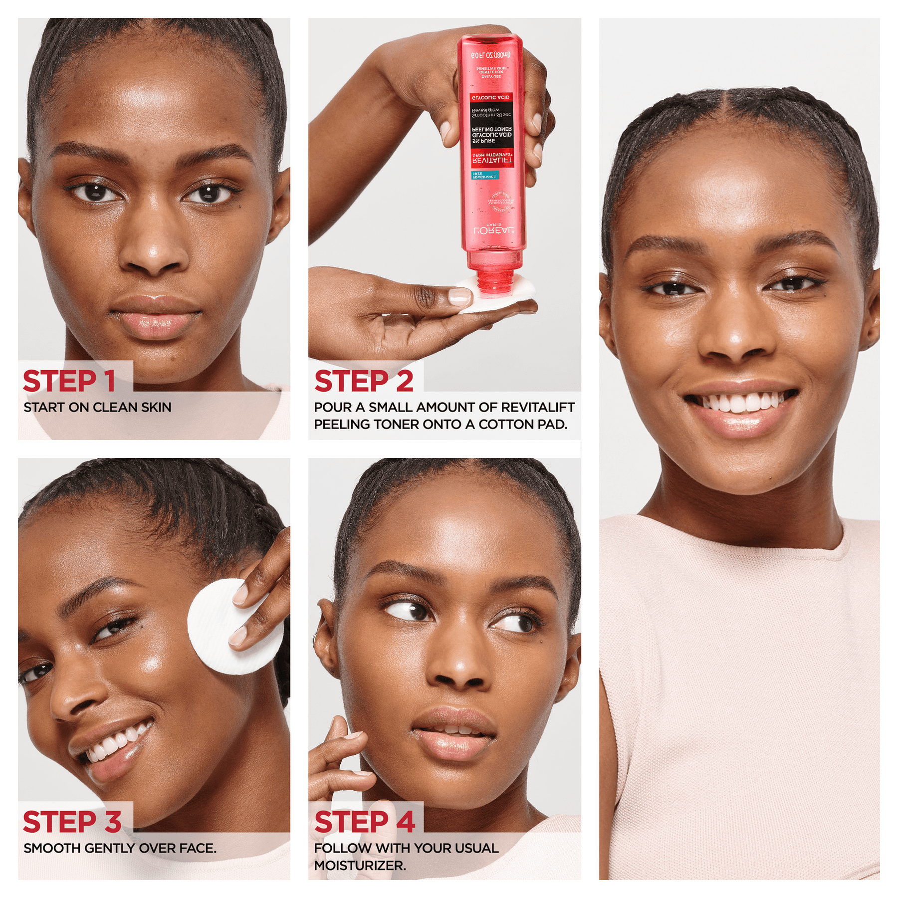 (3 pack) L'Oreal Paris Revitalift 5 Percent Glycolic Acid Peeling Toner, Smooths Skin Texture, 6 fl oz