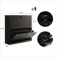thumbnail image 5 of RichYa Shoe Cabinet for Narrow Entryway Shoe Rack Flip Down Wood 2 Tier for Home and Apartment Black, 5 of 8