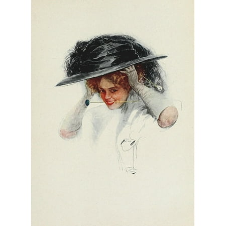 American Girls in Miniature 1912 Hat-pin Canvas Art - Harrison Fisher (18 x 24)