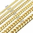 thumbnail image 3 of Men's Silver Gold Stainless Steel Curb Cuban Link Miami Chain Necklace Bracelet, 3 of 9