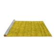 thumbnail image 2 of Ahgly Company Machine Washable Indoor Round Abstract Yellow Contemporary Area Rugs, 5' Round, 2 of 4