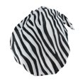 thumbnail image 4 of Bearachild Gorros de baño para ducha Estampado de flores Impermeable Reutilizable Elástico Colorido Universal Largo Sombrero corto Baño Estampado de Juegos de accesorios de baño Raya de cebra Bearachild HA062078-27B, 4 of 6