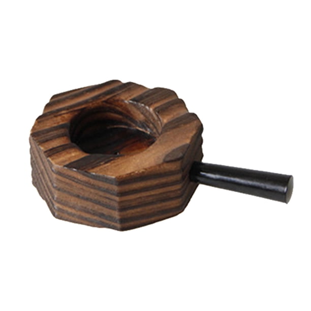 Candelabros de madera para velas de té, portavelas votivo, vela rústica de madera de pilar Marrón
