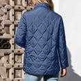 thumbnail image 6 of Chiccall Womens Quilted Puffer Jacket Full Zip Long Sleeve Winter Cotton Padded Coat Lightweight Warm Outerwear Blue 3XL, 6 of 9