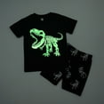 thumbnail image 5 of Toddler Boys Dinosaur Shorts Set Outfits Boys Dinosaur Outfits Set Glow In The Dark Print T Shirt And Shorts 2 Piece Summer Casual Play Clothes for 2-8 Years, 5 of 5