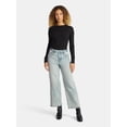 thumbnail image 3 of Time and Tru Women's Rib Tee with Long Sleeves, Size XS-XXXL, 3 of 5