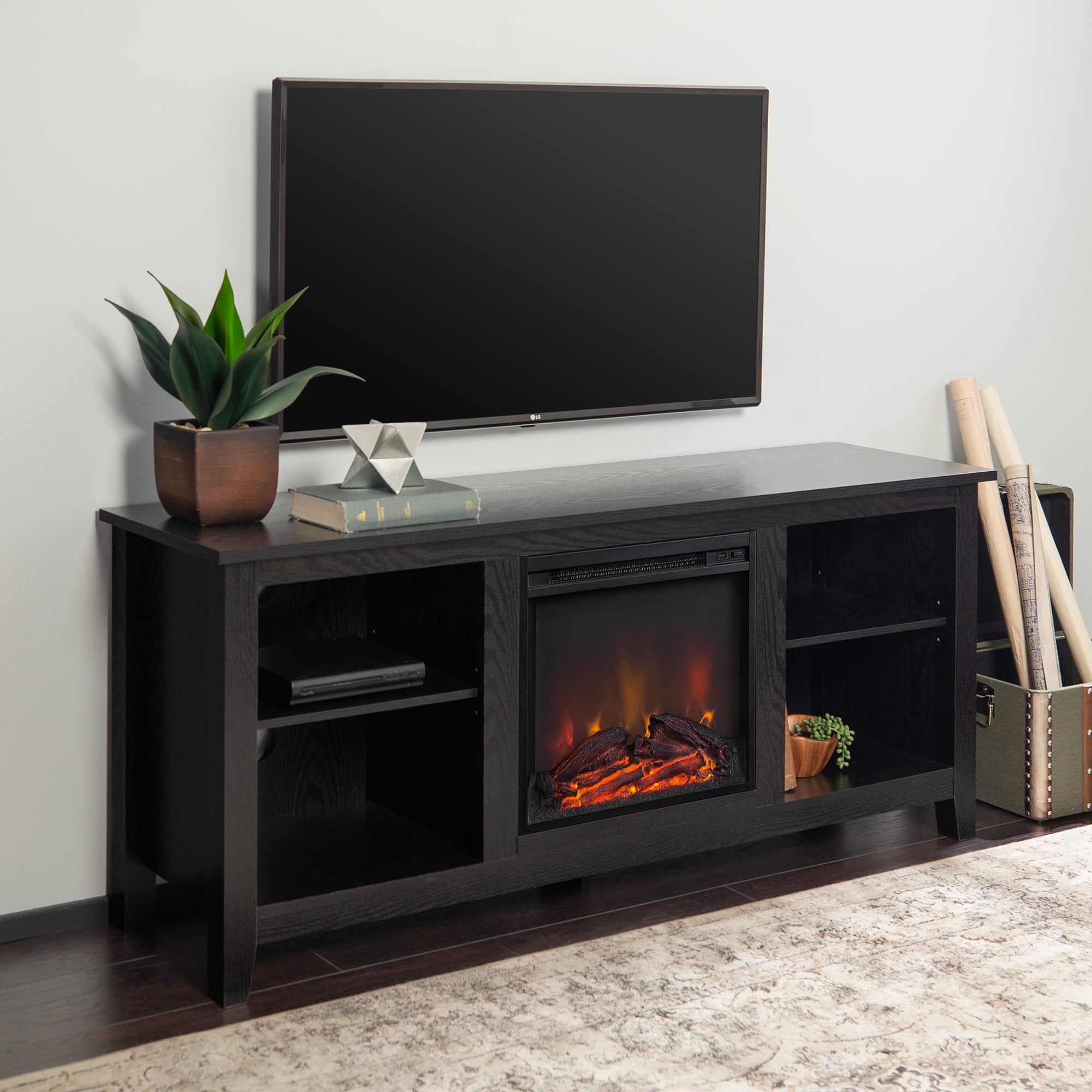 tv stand with fireplace