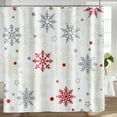 thumbnail image 3 of SPXUBZ Winter Merry Christmas Xmas Snowflakes Polyester Shower Curtain for Bathroom Decor 72"x72", 3 of 7
