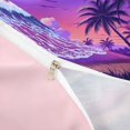 thumbnail image 4 of jejeloiu Purple Tropical Sunset Bedding For Girls,Palm Tree Print Duvet Cover Full,Multicolor,Pink Reversible,3pcs,1 Duvet Cover and 2 Pillowcases, 4 of 6