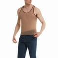 thumbnail image 3 of Gvdentm Muscle Tank Tops Men Men's Mesh Fishnet Muscle Top See Through Shirts Fitted Crew Neck Tee Clubwear Coffee L, 3 of 6