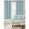 thumbnail image 2 of Fsddascl Aqua Striped Blackout Curtains for Bedroom/Living Room, Thermal Insulated Kitchen Curtains, Modern Farmhouse Blue White Stripes Grommet Darkening Window Treatment Drapes 52"x54"x2, 2 of 8