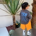 thumbnail image 2 of Camiseta de manga corta de algodón puro con diseño de oso azul para niños, Top suave, cómodo, transpirable, deportivo, estampado de letras de dibujos animados, 2 of 4